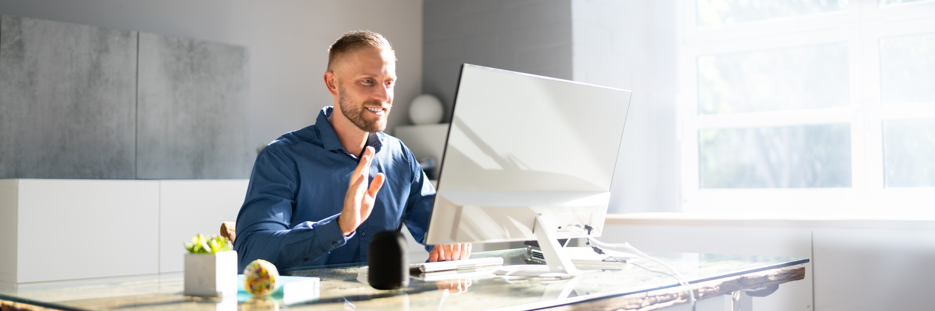 Man looking at computer